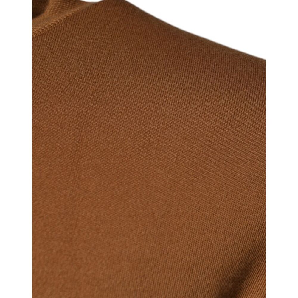 Dolce & Gabbana Brown Logo Plaque Crew Neck Pullover Men's Sweater - Picture 3 of 6